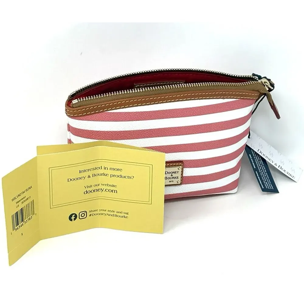 Dooney & Bourke Sullivan Cosmetic Makeup Case Pouch Bag Clutch Pink Watermelon - Picture 16 of 16